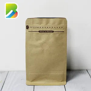 250g Coffee Bag 12oz Eco Friendly Kraft 250g Valve With Heat Sealed Brown Paper Doypack Dry Durable Packaging Coffee Bag