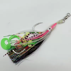 OEM 1/0-5/0 # ganchos biónicos para pinchos de calamar gancho de plantilla doble luminoso con falda de calamar agua salada gancho de jigging de pulpo de doble asistencia - Product Image 5