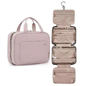 Organisateur de trousse de toilette de voyage suspendu à 4 Sections grande trousse de maquillage cosmétique sac de costume pliant trousse de cosmétiques de beauté