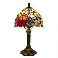 Lampe de bureau LED moderne en résine colorée avec abat-jour en verre de luxe - Lumière chaude 3000K pour la lecture au chevet, protection des yeux