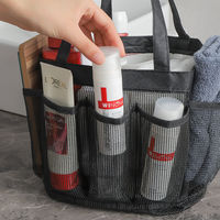 Sac de Douche en Maille Grande Capacité à Drainage Rapide avec 8 Poches Extérieures, Organisateur de Douche Portable