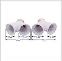 Adaptateur de lumière E27 double avec support de lampe en plastique à vis, séparateur de lumière de 1 à 2 E27, lot de 2