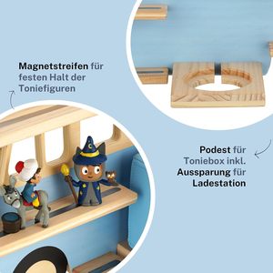 Estante <span class=keywords><strong>para</strong></span> Tonies - <span class=keywords><strong>para</strong></span> hasta 32 figuras Tonie (magnéticas) - Diseño de autobús <span class=keywords><strong>para</strong></span> niños y niñas - Independiente o colgante - Azul claro - Product Image 6