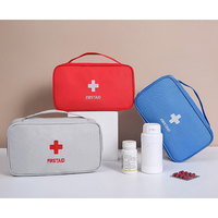 Sac médical portable rouge Oxford avec fermeture éclair pour les urgences à domicile et l'utilisation en extérieur, résistant à l'eau