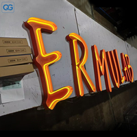Letrero LED 3D Personalizado Directo de Fábrica, Letras Brillantes de Metal y Acrílico para Exteriores, Tiendas, Cafés, Oficinas, Vestíbulos, Logotipos Publicitarios