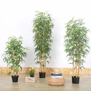 Kunstmatige Bamboe Plant Met Cement Pot Plastic Plant Voor Decoratie Verschillende Grootte Voor Verkoop