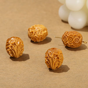 JD เครื่องประดับจี้รูปดอกบัวคู่ทำจากไม้จันทน์ธรรมชาติสำหรับทำเครื่องประดับ - Product Image 6