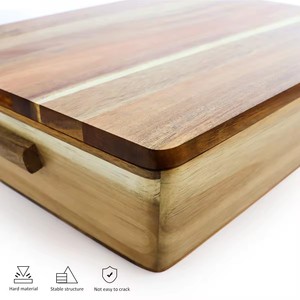 กล่องขนมปังไม้ไผ่ซินหานเหอ 41.3x37.2x31.2 ซม. พร้อมฝาปิด ภาชนะเก็บของสำหรับใช้ในครัว - Product Image 4