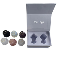 Rouleau de visage de champignon en pierre de cristal naturel Gua Sha forme de champignon cristal Quartz Rose bouton d'oeil champignon rouleau de jade facial