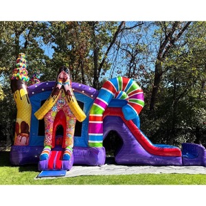 Alquiler <span class=keywords><strong>de</strong></span> Brincolines Inflables para Fiestas, Brincolín con Tobogán para Niñas, Castillo Inflable <span class=keywords><strong>de</strong></span> Dibujos Animados para Niños al Aire Libre - Product Image 1