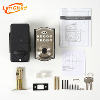 Ensemble de porte d'entrée en aluminium Offre Spéciale-avec 2 poignées à levier-Code de clavier électronique étanche Serrure de porte intelligente à pêne dormant avec empreinte digitale