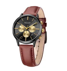 Wholesale MEGIR 2011 Luxury Bracelet Women's Watches Fashion Leather Watch Women Elegant Ladies Quartz Clock Custom LOGO