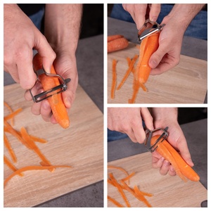 Éplucheur et trancheur de fruits multifonctionnel en acier inoxydable, design créatif pour la cuisine à domicile, utilisation efficace des légumes et des aliments - Product Image 4