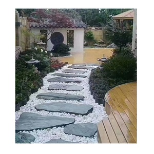 Đá Phiến Đen Tự Nhiên Lối Đi Ngoài Trời Lát Gạch Lát Sàn Thô Lớn Lát Đá Bậc Không Đều - Product Image 1