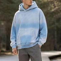 Sweat à capuche court pour homme en molleton bouclette épais, rose délavé soleil, effet vieilli et déchiré, style vintage délavé à l'acide, haut de gamme, pour usage quotidien, vente en gros