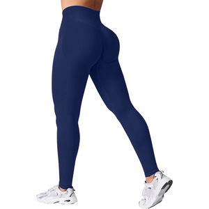 Leggings de sport OEM personnalisés de haute qualité, coupe en V, avec effet push-up et froncé pour le fessier, pour femmes, idéaux pour le yoga et la gym - Product Image 4