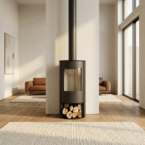 R1204A 11.7KW Design rond 86% poêle à <span class=keywords><strong>bois</strong></span> haute efficacité cheminée poêle à <span class=keywords><strong>bois</strong></span> chauffage intérieur - Product Image 1