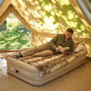 Kasur Angin Tiup Lipat Portabel PVC Flocking dengan Pompa Terintegrasi untuk Rumah, Dalam Ruangan, Luar Ruangan, Mobil, dan Berkemah - Product Image 1