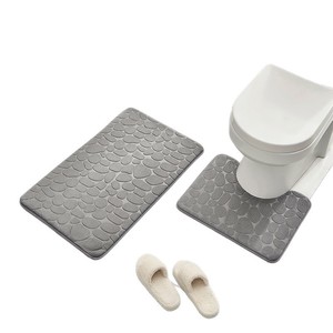 Tapis de bain Cangming en polaire corail gaufré antidérapant et absorbant pour salle de bain - Product Image 5