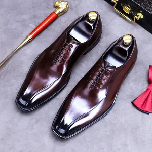 Dropshipping Leather business dress men's shoes British fashion cowhide men's casual leather shoes comfortable flat heel
