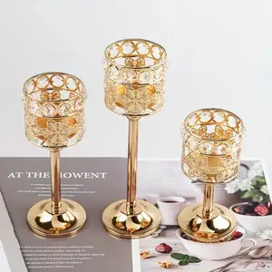 Crystal Candle Holder Set 3 Sizes Tall Crystal Wedding Candle Holders Pillar Candelabra Table Decoration For Party Wedding