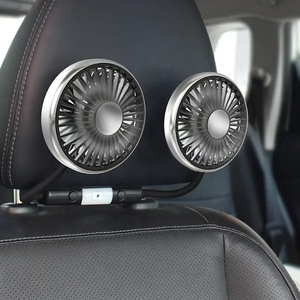 Ventilateur USB de voiture à double tête, ventilateur de refroidissement avec interrupteur indépendant, 3 vitesses, réglable à 360 degrés, ventilateur de tête de lit auto pour siège arrière - Product Image 2