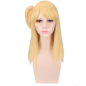 Perruques <span class=keywords><strong>cosplay</strong></span> synthétiques couleur or, série de fibres résistantes à la chaleur, du personnage de marvel, cœur de <span class=keywords><strong>Lucy</strong></span>, pour filles