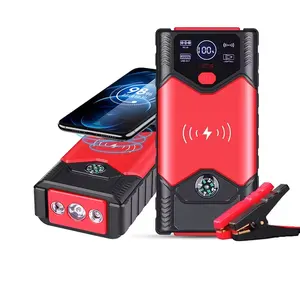 Batterie de voiture au Lithium 12V cavalier batterie externe chargeur de batterie Booster Pack Jump Start Powerbank voiture saut démarreur et compresseur d'air