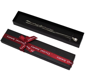 Caja de Joyería de Terciopelo Moderna y Lujosa, Rectangular, con Lazo de Seda, para Collares, Regalo para Damas de Honor de Boda - Product Image 6
