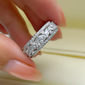 Anillo Marquise de Hojas Florales de Banda Ancha para Mujer, Accesorios de Moda Apilables Vintage - Product Image 2