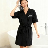 Robe de Salon Personnalisée avec Logo, Imperméable et Anti-Taches, Kimono pour Clients de Salon de Coiffure, Teinture de Cheveux, Onglerie, Cils, Spa et Institut de Beauté