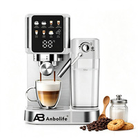 Cafetera Espresso Compacta y Silenciosa Anbolife, 20 Bares, Operación Táctil Digital, Cappuccino, Latte, Americano, OEM