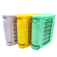 Pastillero de Plástico con Forma de Cajón, Organizador de Pastillas de Colores Arcoíris, Capacidad para 28 Pastillas, para una Semana