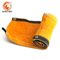 ST kuning MIG/Plasma lengan kabel obor las produk keselamatan Kevlar dijahit penutup kulit tahan api
