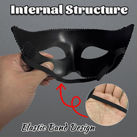 Masque de bal masqué rétro pour homme, style vénitien, grec, romain (noir) - Masque de fête réutilisable et écologique pour adulte, idéal pour les anniversaires