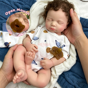 Bebés Reborn de Silicona, Gemelos de Silicona con Cabello, Boca Abierta para Chupete, Aptos para Baño, Muñecos Flexibles con Sensación Realista - Product Image 1