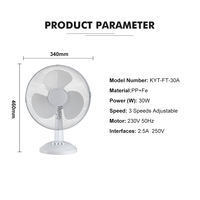Ventilateur de table à moteur DC 30W, le plus vendu, faible bruit, pour usage intérieur, bureau et étude