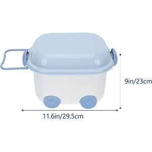 Custom New Colors Plastic Kids Organizer Containers Cute Pig Shape Storage Boxes <b>Bins</b> with Wheels Handles Home Use PP Material - Product Image 2