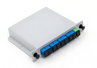 1x8 jenis kaset Splitter PLC, tipe SC/UPC, kotak ABS pemisah PLC, penyebar tinggi PDL rendah untuk sistem GPON FTTH FTTx