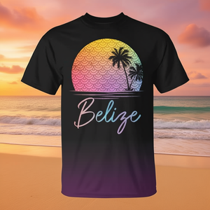 Camiseta sin mangas vintage para niñas con diseño de palmeras y sirenas de Belice, camiseta promocional vintage inspirada en la playa para niñas - Product Image 3