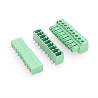 Bloc de bornes enfichable 3,81/3,5 mm 2-24P Femelle 300V 8A Connecteur PCB enfichable PA66/Laiton 28-16AWG Vert M2.5 Acier Zingué