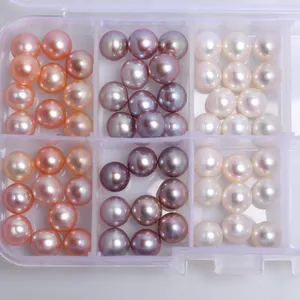 Perlas naturales sueltas redondas de 2mm-8mm, perlas de agua dulce de medio agujero, la mejor calidad, precio bajo, 4A