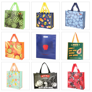 Sac non tissé laminé personnalisé par le fabricant, durable, réutilisable, cousu, écologique, motif pastèque - Product Image 1
