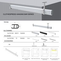 Lampes LED pour armoire, design moderne, longueur personnalisée, lumière blanche neutre chaude, capteur de mouvement PIR intégré, suspension suspendue, vêtements