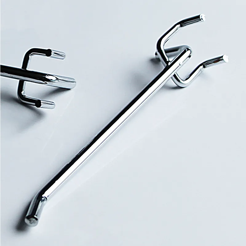 Wholesale Prices Supermarket Display Hanging Peg Hook Set Chrome Metal Pegboard Hooks for Pegboard