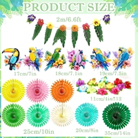 Fournitures de fête sur le thème de la jungle hawaïenne et des toucans tropicaux, décoration en forme de ruche, pendentif perroquet d'été, ensemble d'accessoires pour l'aménagement du lieu