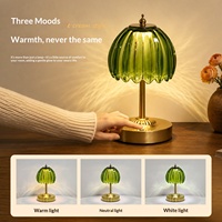 Lampe de table décorative en verre cristal, nouveauté transfrontalière, lampe de chevet créative pour chambre à coucher, style américain élégant, lumière de nuit USB de luxe