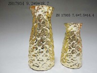 Vase à plantes en céramique incurvé doré brillant de luxe - Design élégant et raffiné