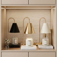 Lampe de table de chauffe-bougie d'arôme de contrôle de luminosité moderne simple et écologique avec minuterie
