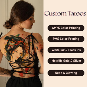 Adesivi per Tatuaggi Temporanei Personalizzati all'Ingrosso, Non Tossici e Delicati sulla Pelle, Design <span class=keywords><strong>Personalizzato</strong></span> per Applicazione sul Corpo - Product Image 1